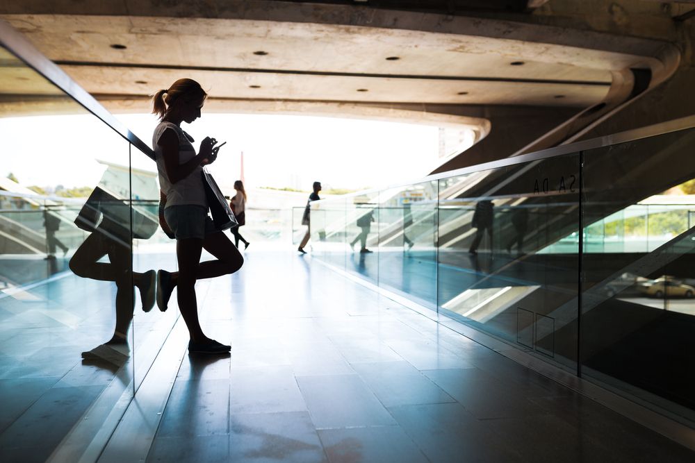 Woman in office building