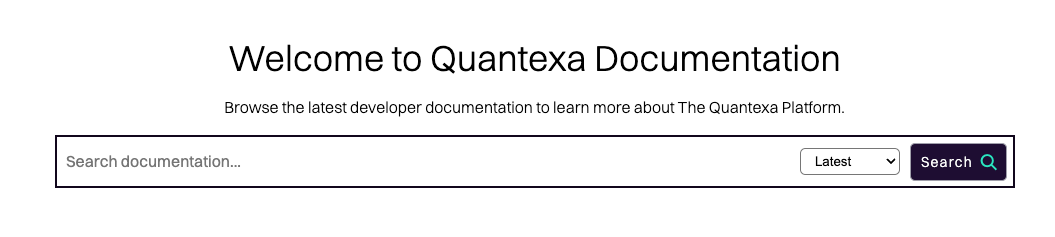 Quantexa Documentation updated site search functionality