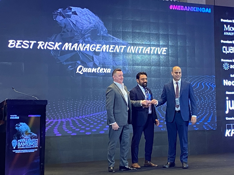 Receiving an award on behalf of Quantexa at the Middle East Banking AI summit in Dubai  .png