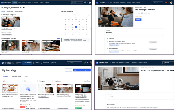 Image of a Learning Management System new User Interface